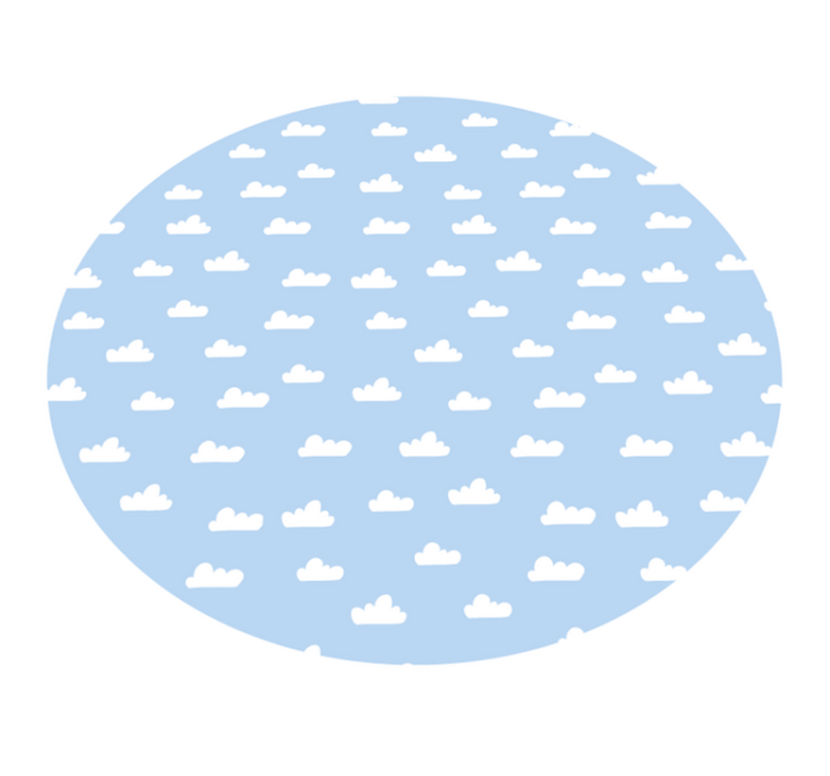 blue and white clouds vinyl rug - TenStickers