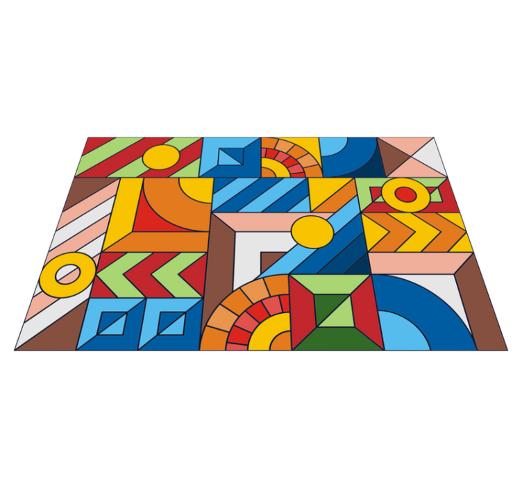 Abstract Geometrics geometric vinyl rug - TenStickers