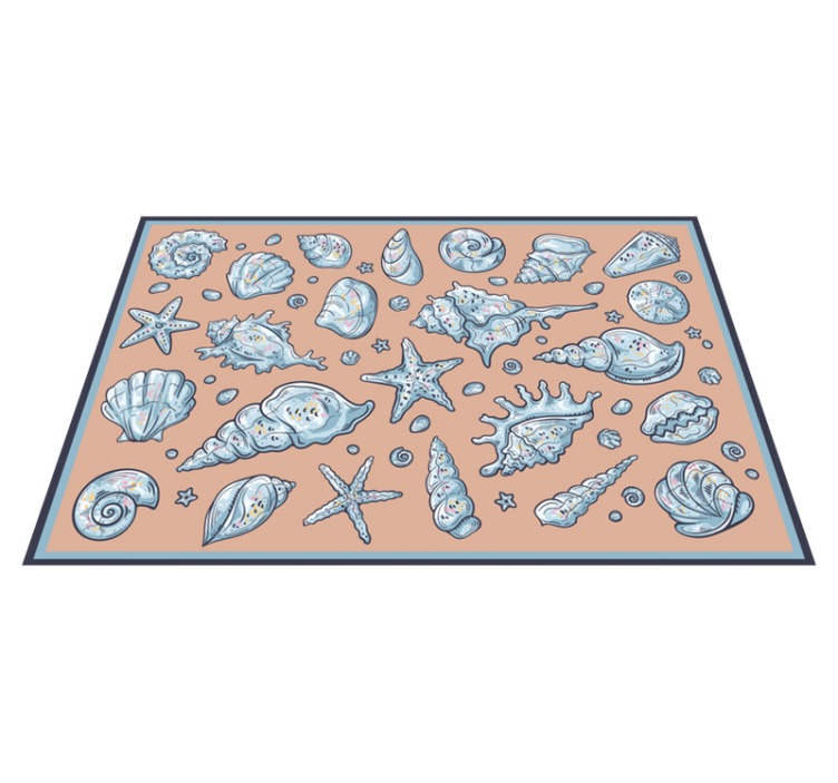 Seashell Illustrations nature vinyl rug - TenStickers