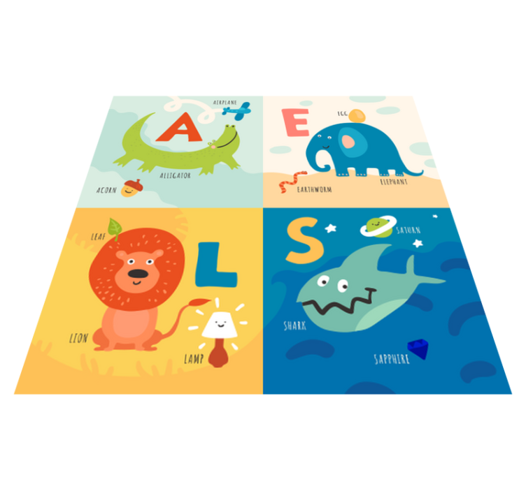 Vinyl rug alphabet with animals vinyl - TenStickers