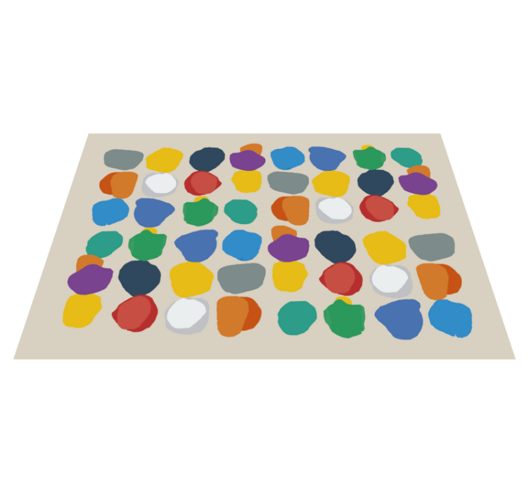 Colorful Pebble Shapes geometric rug - TenStickers