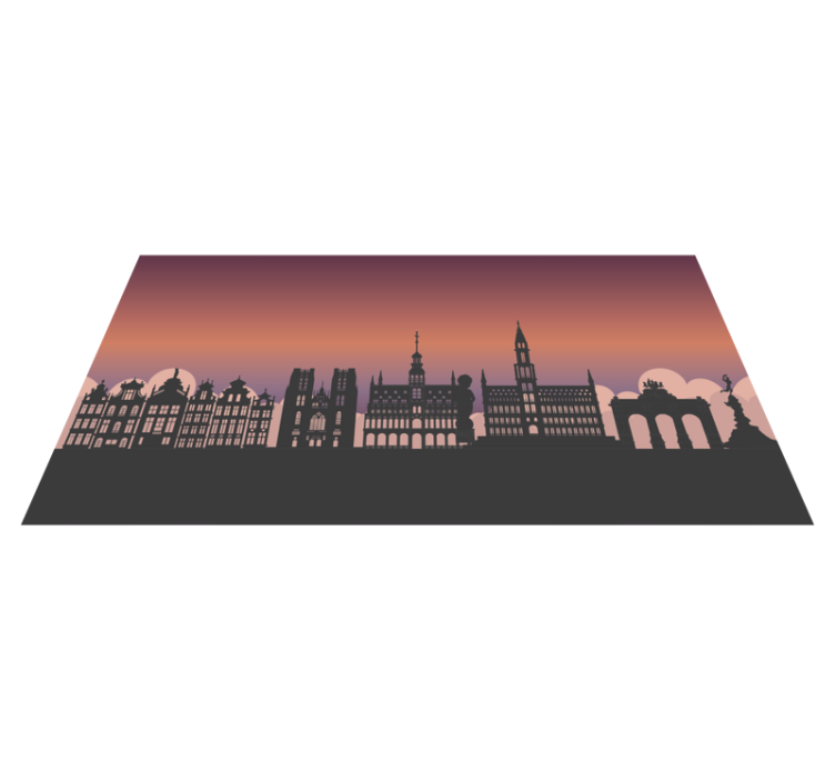 Silhouette Skyline map rug - TenStickers