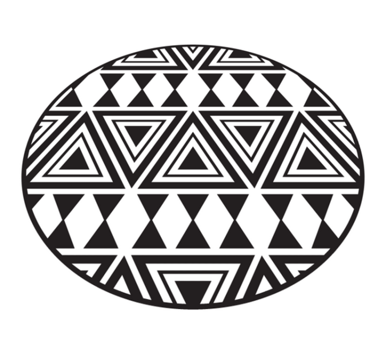Circular Tribal Patterns geometric vinyl rug - TenStickers