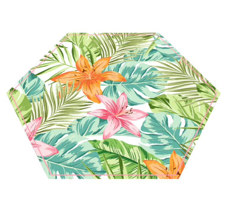 Tropical Flora floral vinyl rug - TenStickers