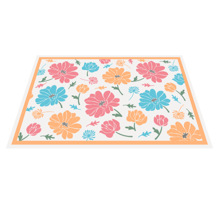 Colorful Floral Pattern floral vinyl rug - TenStickers