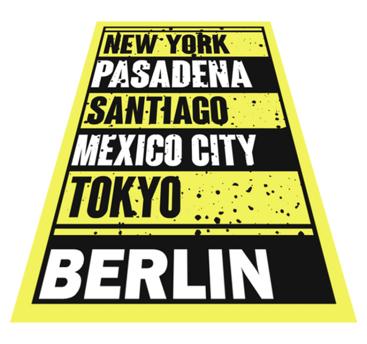 City Names custom vinyl rug - TenStickers