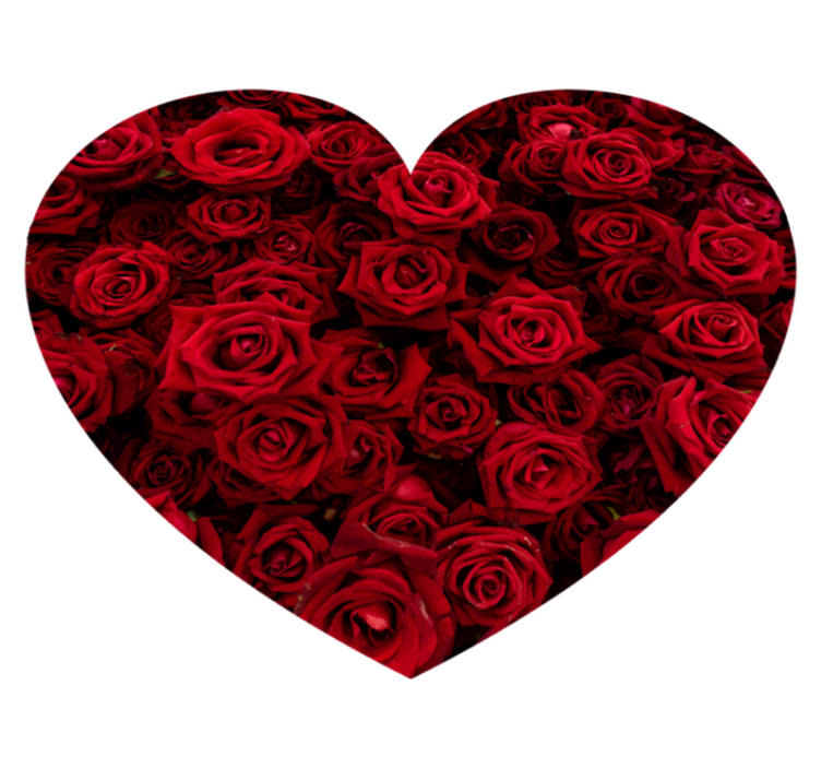 Heart-Shaped Romance floral vinyl rug - TenStickers