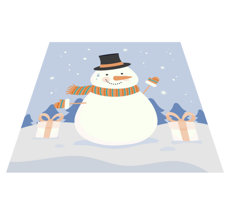 Snow man  Christmas tree mat - TenStickers