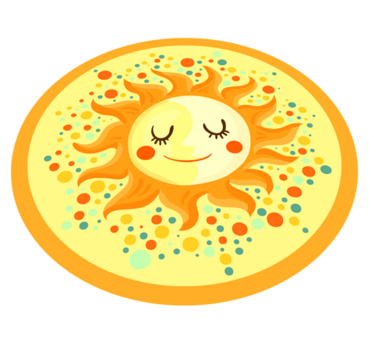 Yellow sun nature vinyl rug - TenStickers