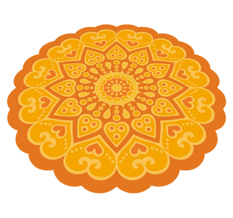 Orange mandala mandala vinyl rug - TenStickers