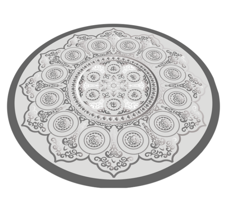 Grey mandala pattern mandala vinyl rug - TenStickers