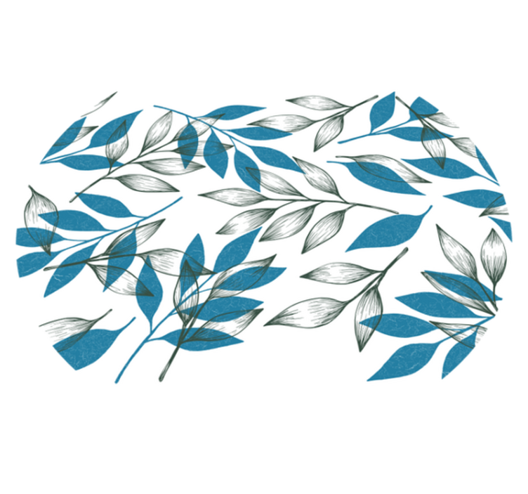 Botanical Leaf Imprint floral vinyl rug - TenStickers