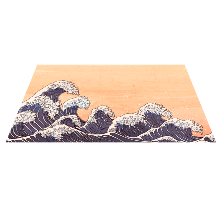 Ocean Wave Pattern bathroom vinyl rug - TenStickers