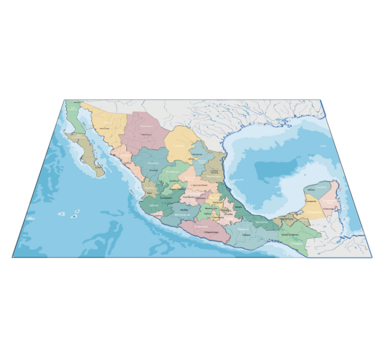 Political Mexican  world map rug - TenStickers