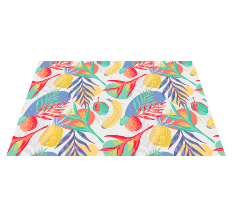 Tropical Delight Pattern floral vinyl rug - TenStickers