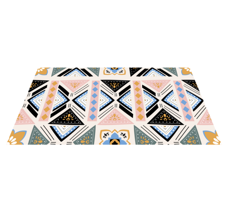 Ethnical black and blue pink mandala vinyl rug - TenStickers