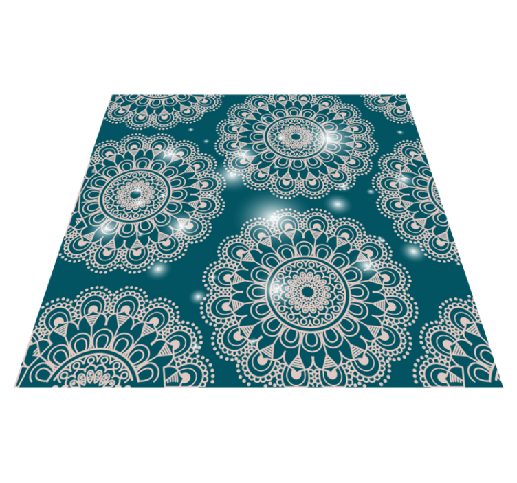 Blue magic pattern mandala vinyl rug - TenStickers