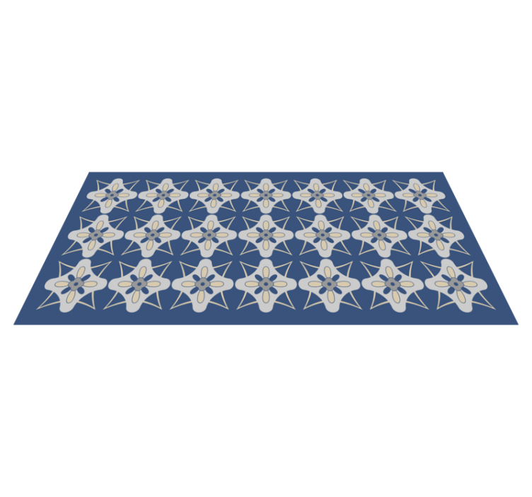 Floral Tile Composition tile vinyl rug - TenStickers