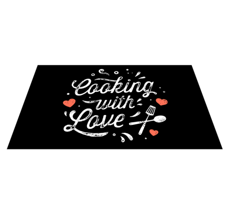 Cooking with love vinyl rug - TenStickers