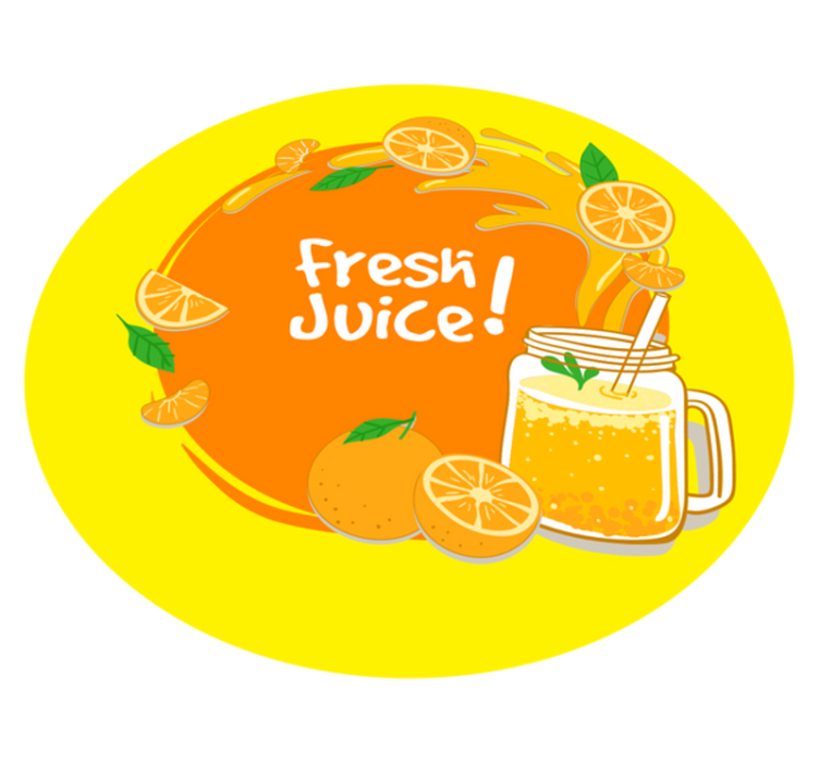 Orange juice kitchen vinyl rug - TenStickers