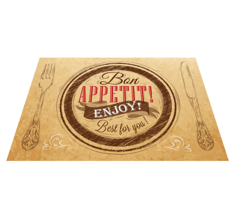 Bon Appetit Enjoy custom rug - TenStickers