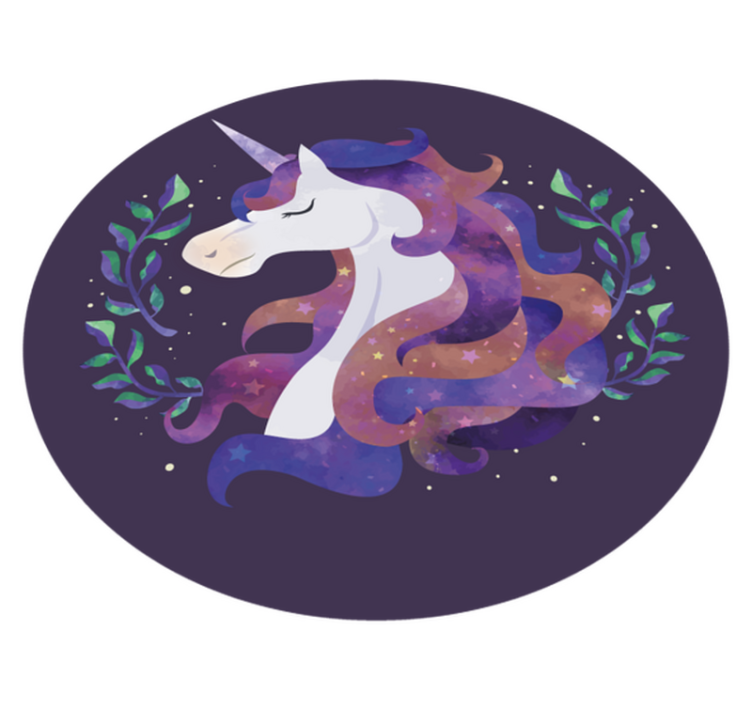 hand drawn elegant unicorn vinyl rug - TenStickers