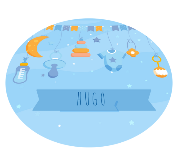 Personalized baby boy born personalised mat - TenStickers