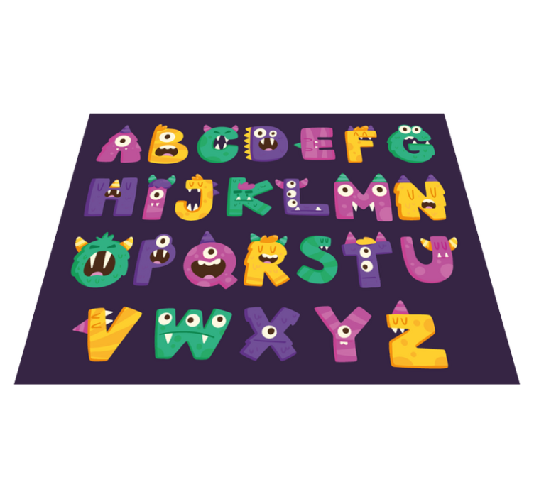Alphabet Monsters alphabet vinyl rug - TenStickers