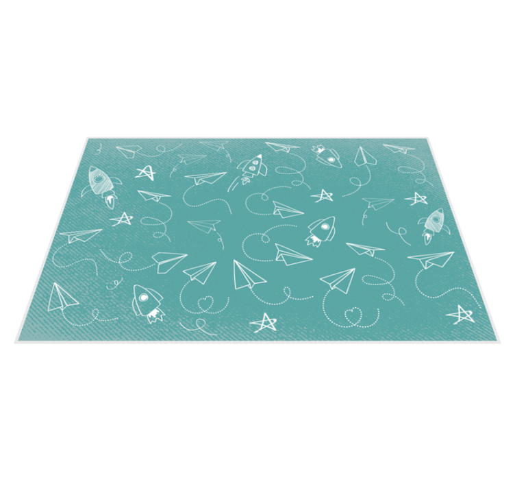 Playful Space Journey game vinyl rug - TenStickers