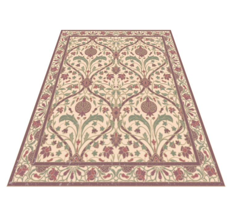 Ornate Floral Motif vintage vinyl rug - TenStickers