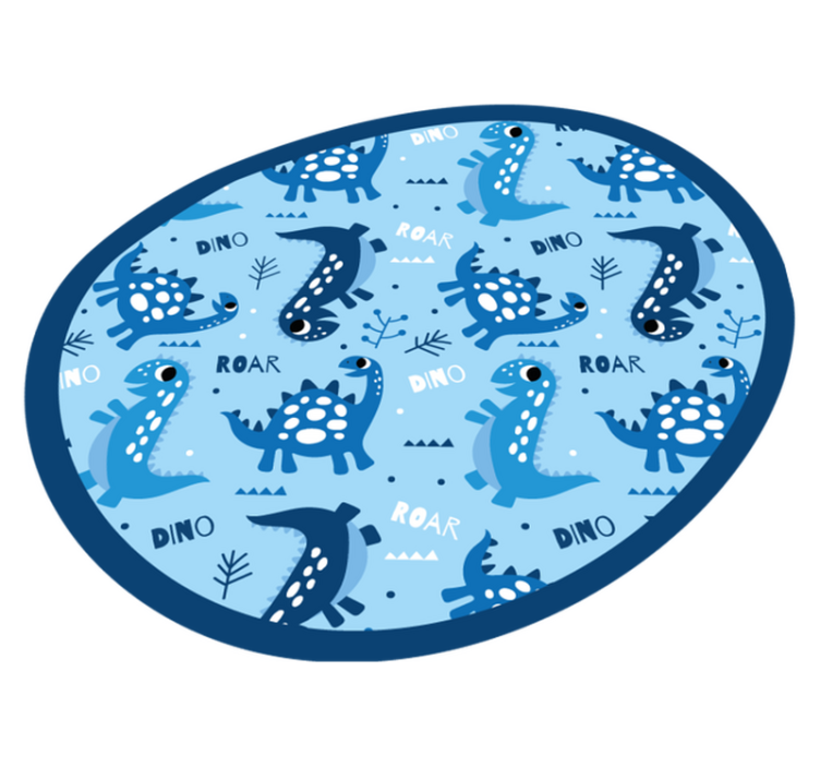 blue dinosaurs roar and dino vinyl rug - TenStickers