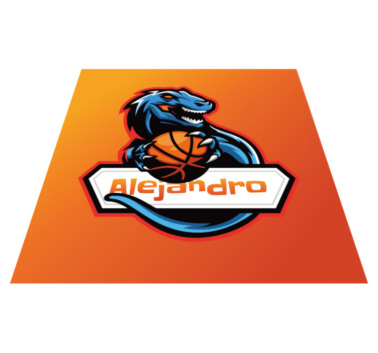 Basketball Dinosaur custom vinyl rug - TenStickers