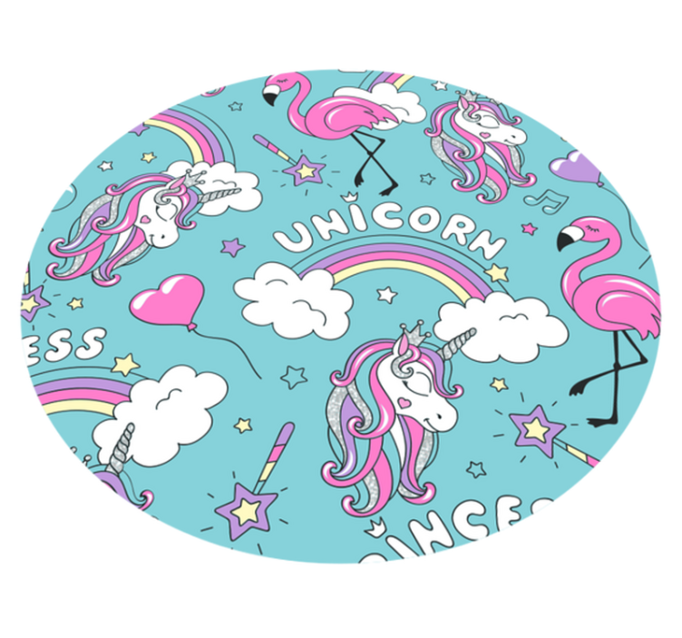 Unicorn Fantasy Circle kids vinyl rug - TenStickers