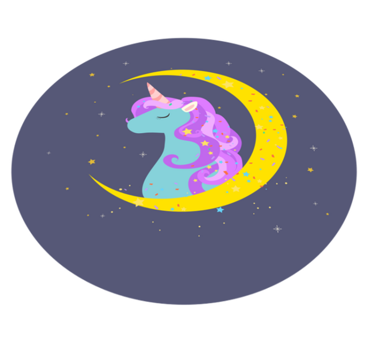 Unicorn Crescent Imagery kids vinyl rug - TenStickers