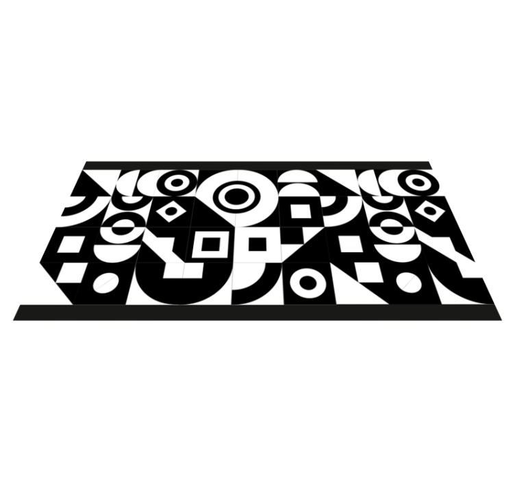 Abstract Geometric Ensemble geometric vinyl rug - TenStickers