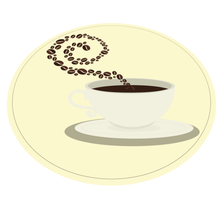 espresso coffee cup coffee beans modern rug - TenStickers