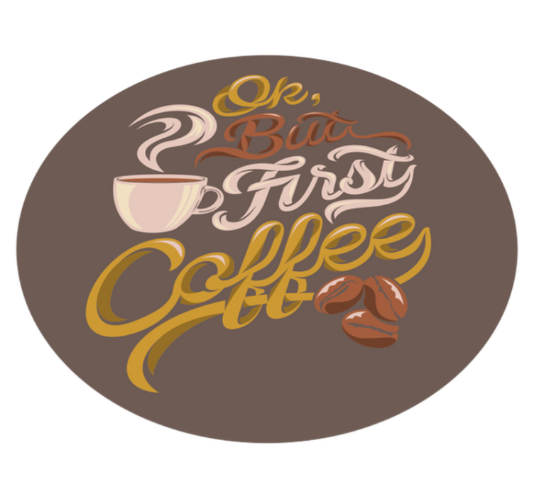 Coffee-Themed Typography custom rug - TenStickers
