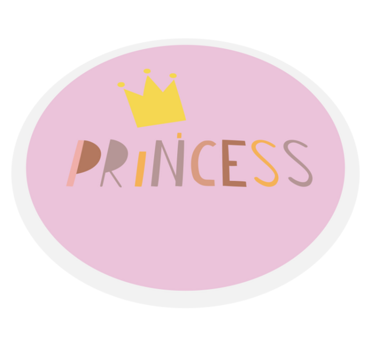 princess on pink background kids vinyl rug - TenStickers