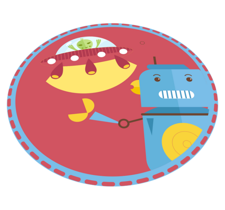 war with alien robot cartoon kids vinyl rug - TenStickers