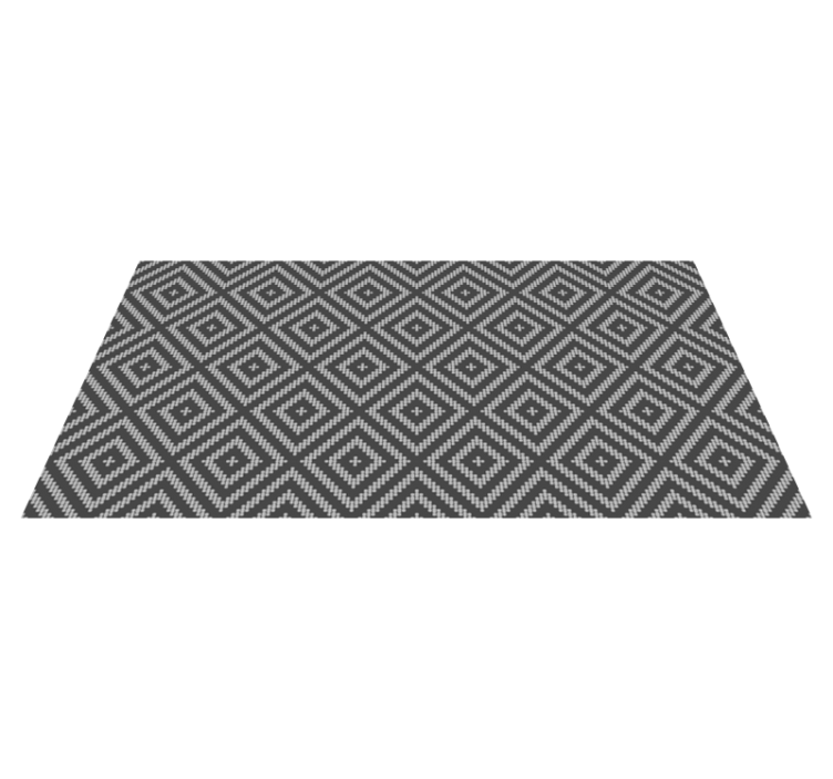 Grey patterned tile kitchen vinyl rug - TenStickers