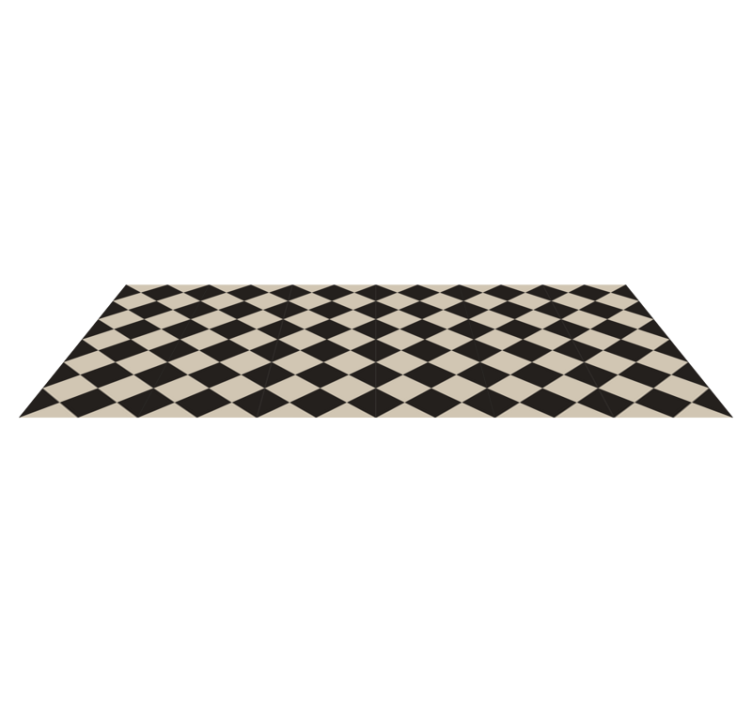 Classic Checker Pattern tile vinyl rug - TenStickers