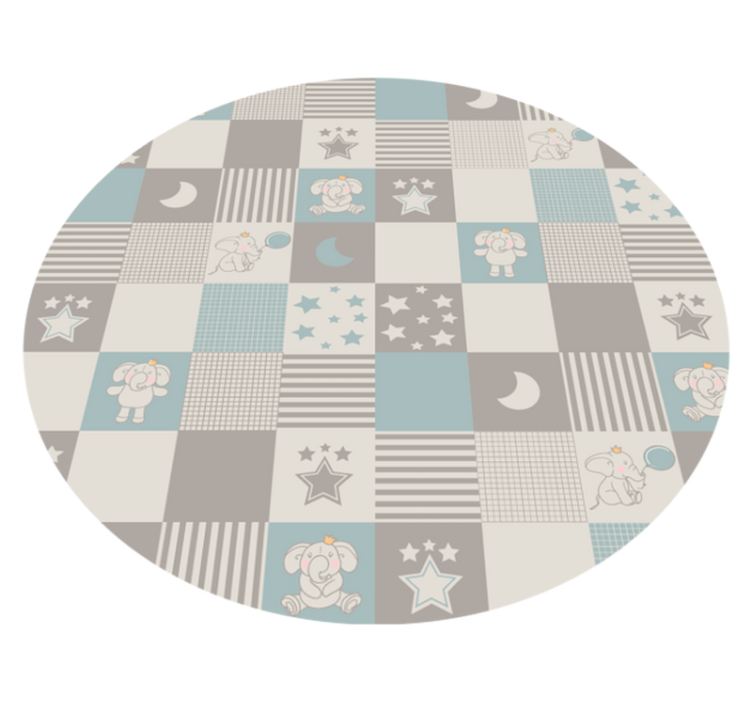 Playful Nursery Rounds kids vinyl rug - TenStickers