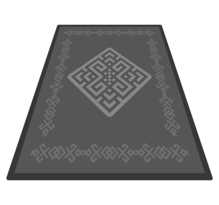 Intricate Geometric Pattern grey vinyl rug - TenStickers
