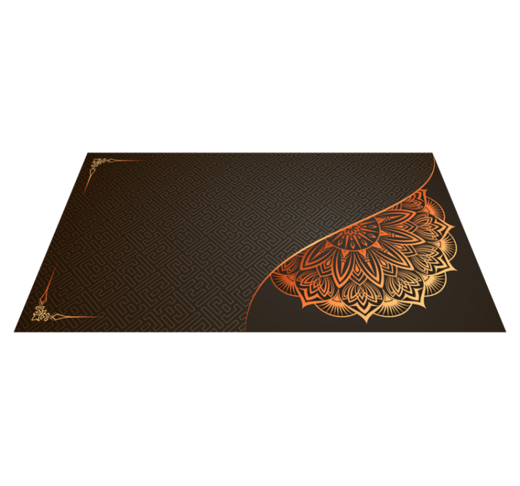 Mandala Corner Design mandala vinyl rug - TenStickers