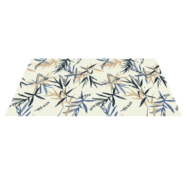 Botanical Bamboo Pattern floral vinyl rug - TenStickers