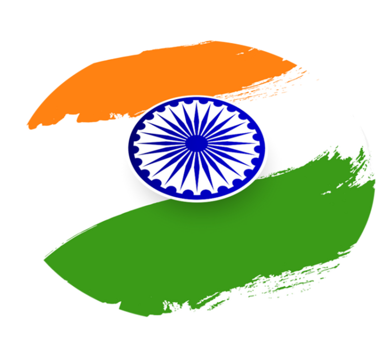 India flag world map vinyl rug - TenStickers