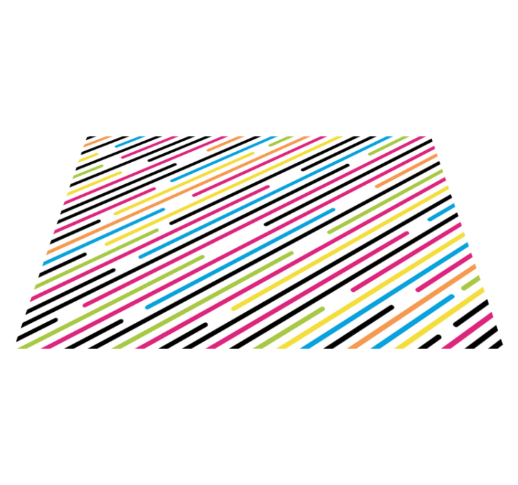 Colorful Diagonal Stripes striped vinyl rug - TenStickers