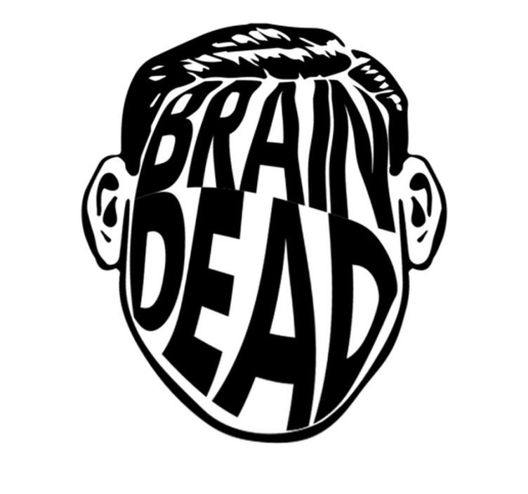 brain dead text vinyl rug - TenStickers