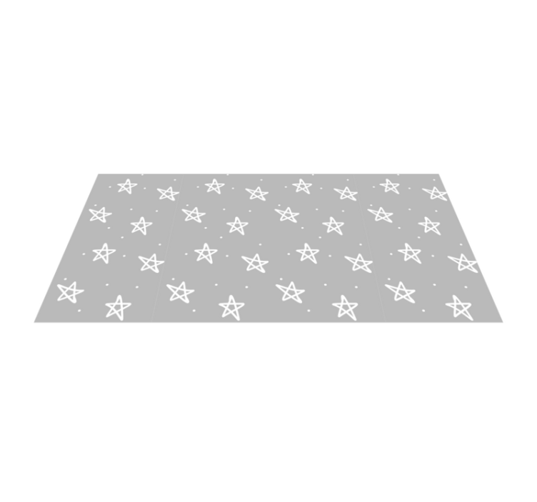 White starts with gray background kids rug - TenStickers