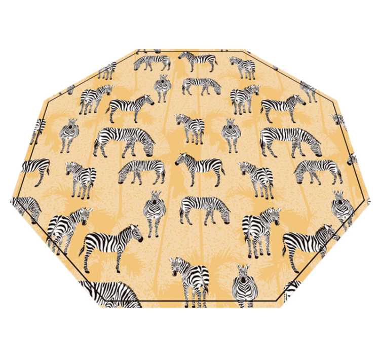 Zebra Safari Pattern animal print vinyl rug - TenStickers